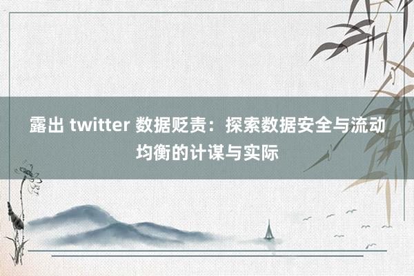 露出 twitter 数据贬责：探索数据安全与流动均衡的计谋与实际