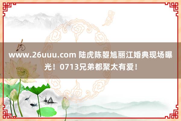 www.26uuu.com 陆虎陈曌旭丽江婚典现场曝光！0713兄弟都聚太有爱！