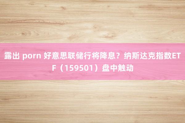 露出 porn 好意思联储行将降息？纳斯达克指数ETF（159501）盘中触动