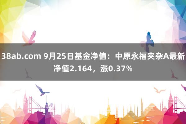 38ab.com 9月25日基金净值：中原永福夹杂A最新净值2.164，涨0.37%