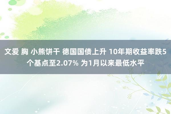 文爱 胸 小熊饼干 德国国债上升 10年期收益率跌5个基点至2.07% 为1月以来最低水平