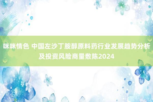 咪咪情色 中国左沙丁胺醇原料药行业发展趋势分析及投资风险商量敷陈2024