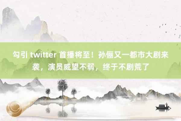 勾引 twitter 首播将至！孙俪又一都市大剧来袭，演员威望不弱，终于不剧荒了