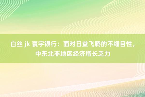 白丝 jk 寰宇银行：面对日益飞腾的不细目性，中东北非地区经济增长乏力