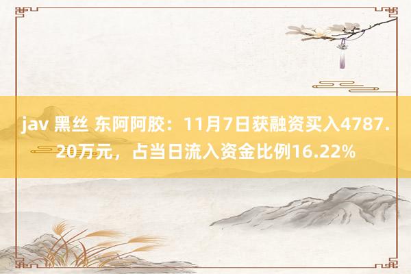 jav 黑丝 东阿阿胶：11月7日获融资买入4787.20万元，占当日流入资金比例16.22%