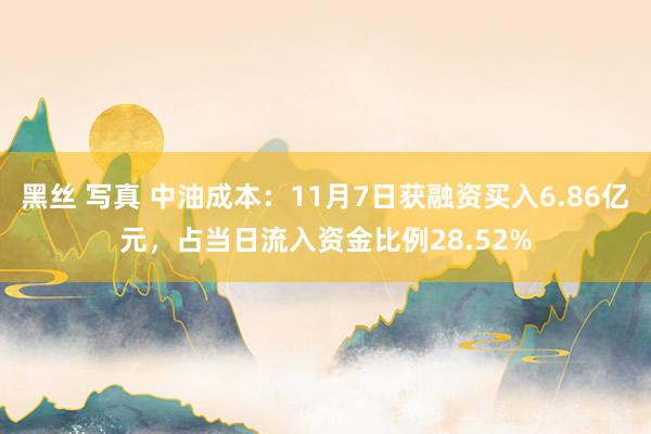 黑丝 写真 中油成本：11月7日获融资买入6.86亿元，占当日流入资金比例28.52%