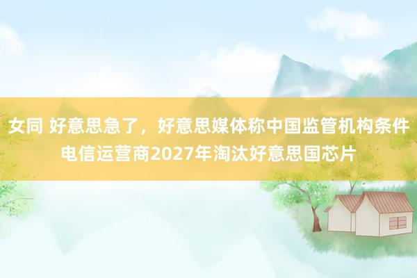 女同 好意思急了，好意思媒体称中国监管机构条件电信运营商2027年淘汰好意思国芯片