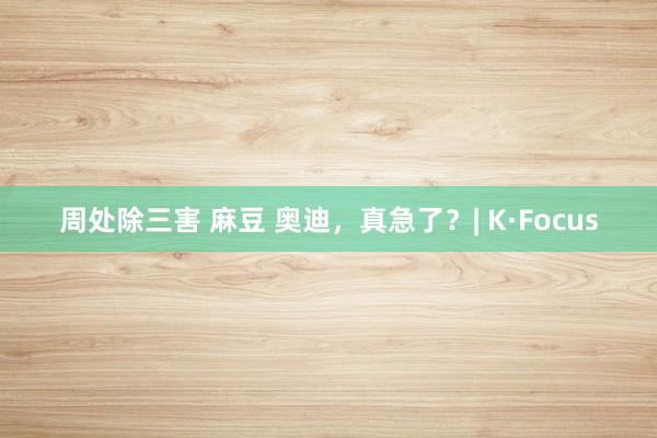 周处除三害 麻豆 奥迪，真急了？| K·Focus