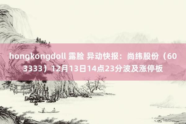 hongkongdoll 露脸 异动快报：尚纬股份（603333）12月13日14点23分波及涨停板