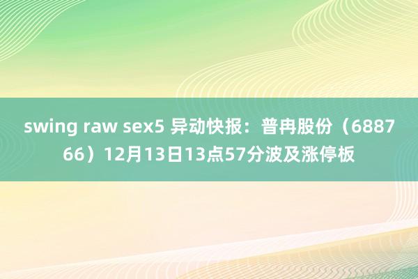 swing raw sex5 异动快报：普冉股份（688766）12月13日13点57分波及涨停板