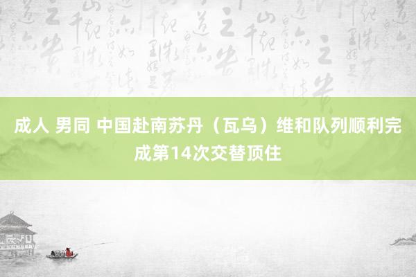 成人 男同 中国赴南苏丹（瓦乌）维和队列顺利完成第14次交替顶住