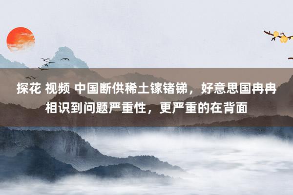 探花 视频 中国断供稀土镓锗锑，好意思国冉冉相识到问题严重性，更严重的在背面