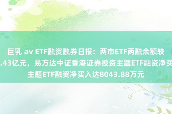 巨乳 av ETF融资融券日报：两市ETF两融余额较前一往改日减少10.43亿元，易方达中证香港证券投资主题ETF融资净买入达8043.88万元