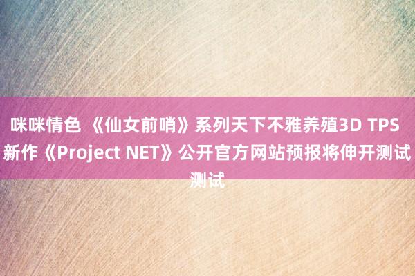 咪咪情色 《仙女前哨》系列天下不雅养殖3D TPS 新作《Project NET》公开官方网站预报将伸开测试