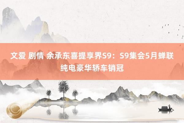 文爱 剧情 余承东喜提享界S9：S9集会5月蝉联纯电豪华轿车销冠